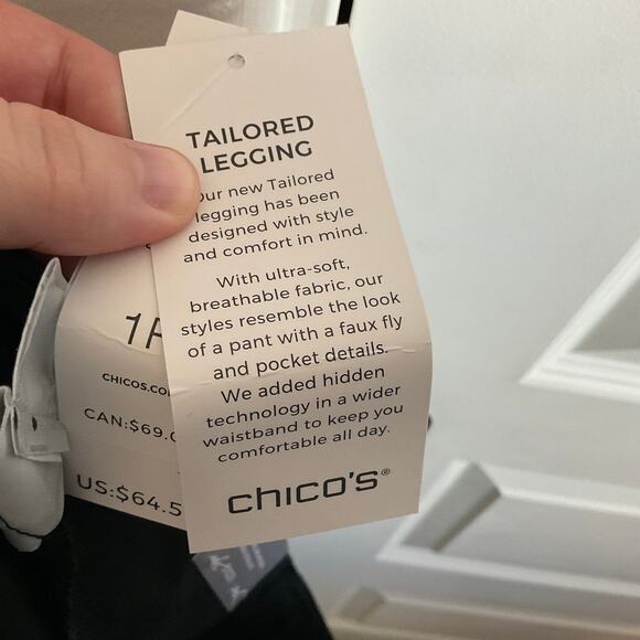Chico’s Black Ponte Full Length Pull on Leggings - Size 8 - NEW - Picture 7 of 10